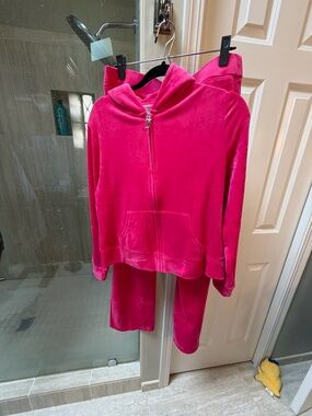 Juicy Couture Hot Pink Velour tracksuit NEW WITH TAGS!Zip Hoodie & Joggers Set